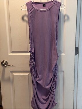 SHEIN Lavender Ribbed Sleeveless Dress